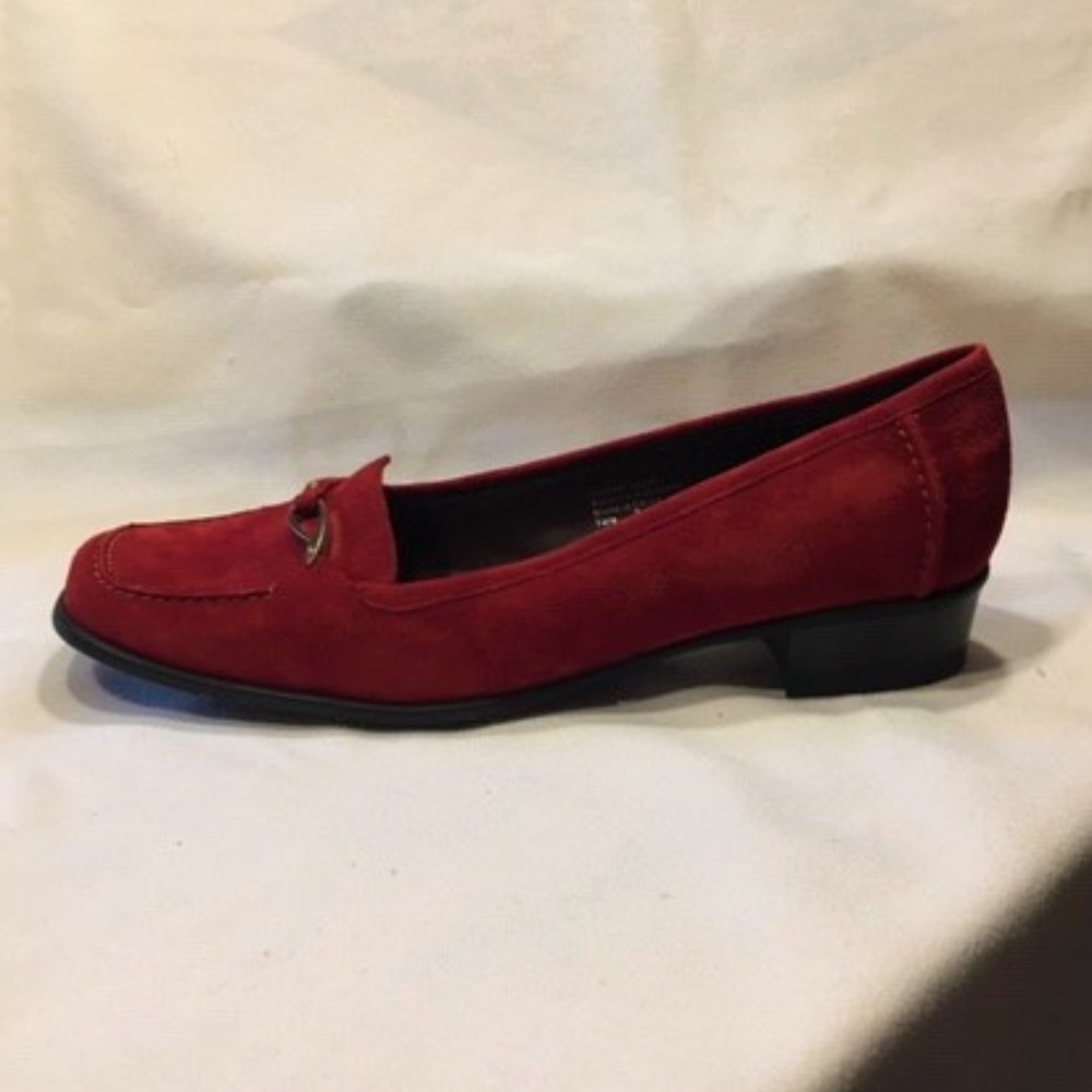 NWOT Alfani Step N Flex Red Suede Loafers, Sz 7.5M